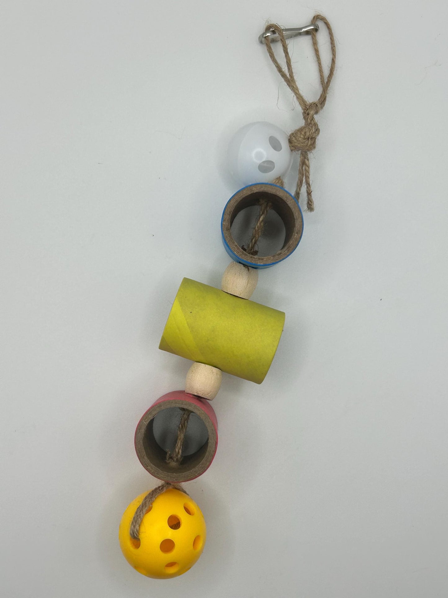 Mini Mouse Chew Toy: Natural Wood Bead Wiffle Ball Pet Enrichment
