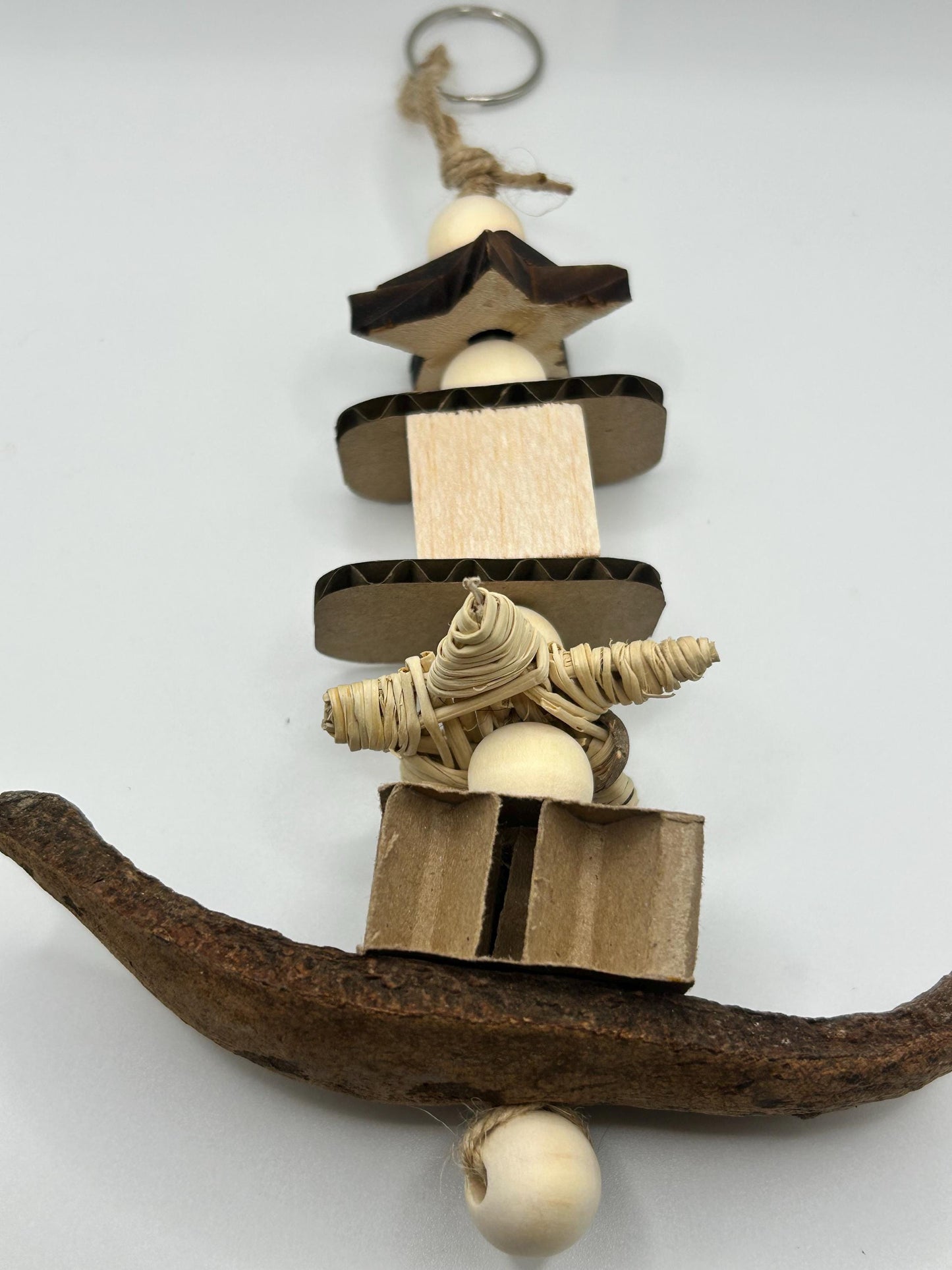 Natural Rat Enrichment Toy: Mahogany Pod, Wood & Leather Chews