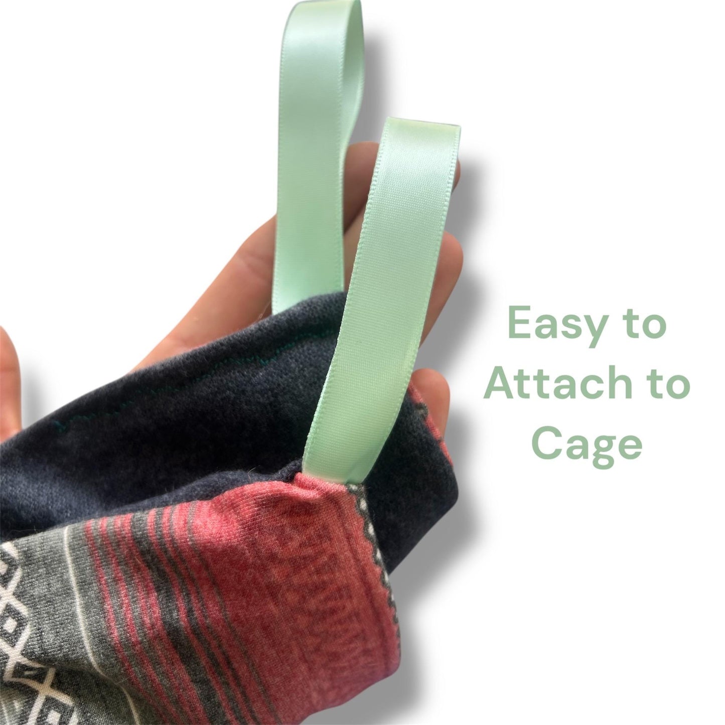 Random Small Animal Hammock - reversible hanging hammock with loops, 9x9 inches