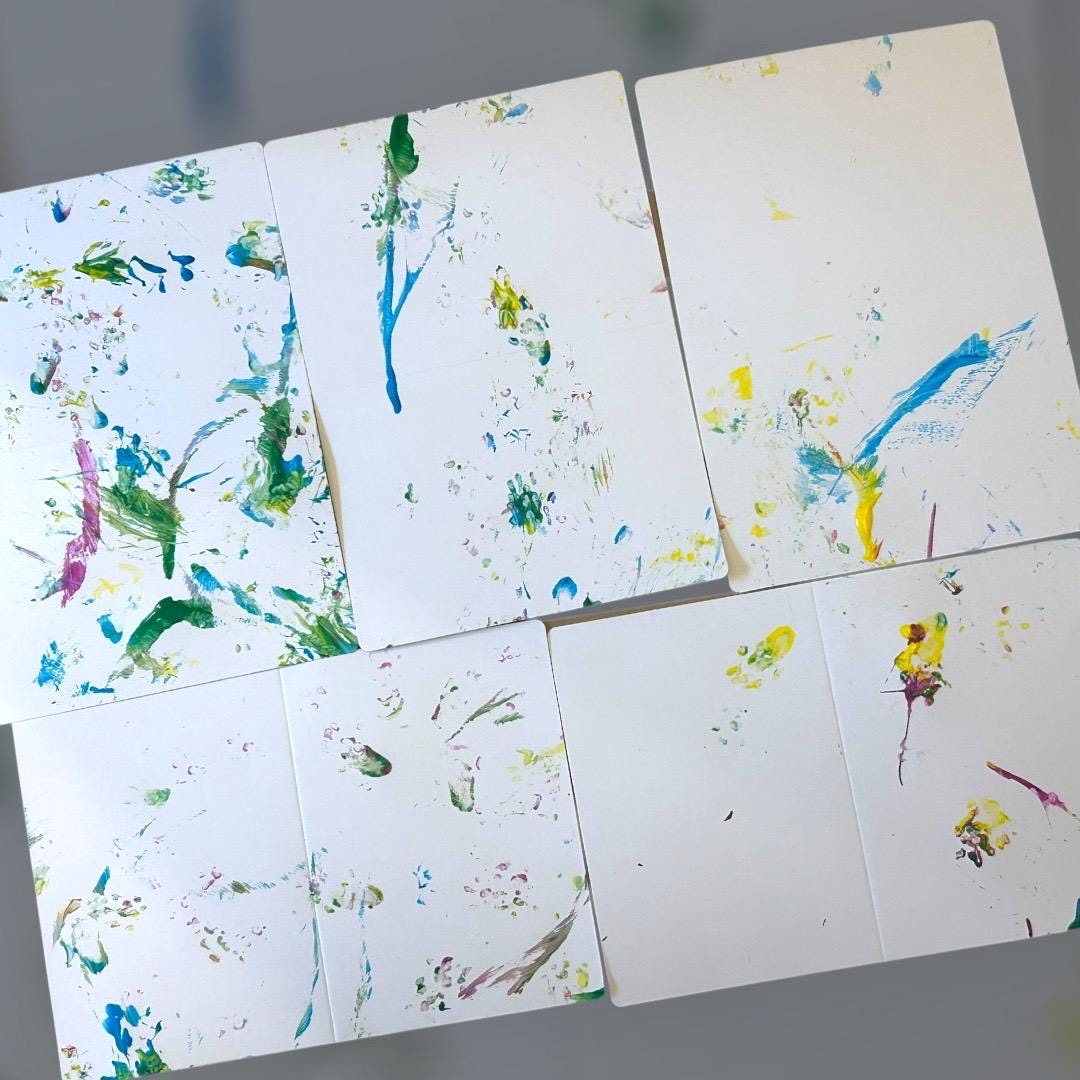 Rat Paw Painting - 12 Blank Rat Greeting Card Set