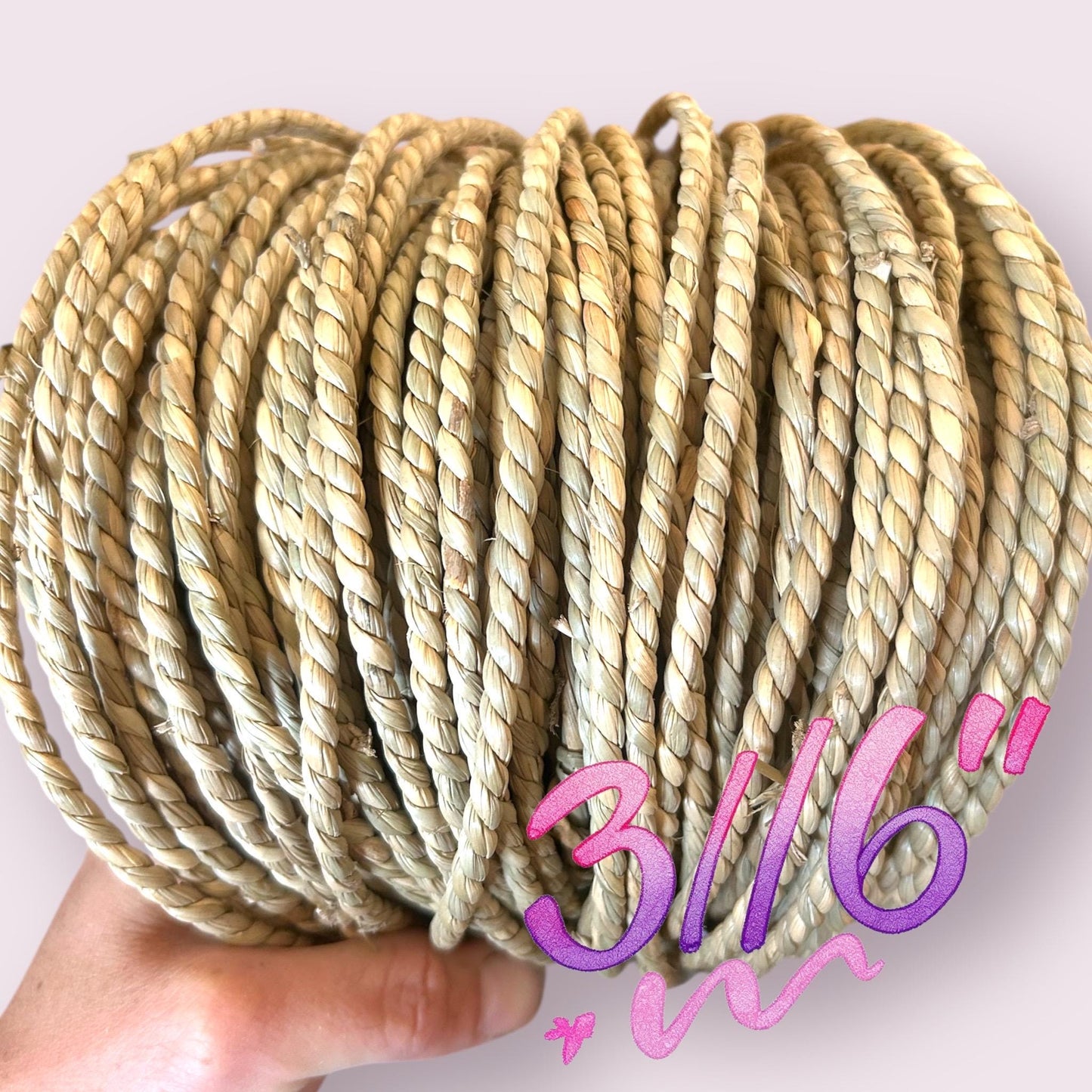 Natural Seagrass Twist Bundle - 10x individual 4inch twists included - Now 3/16 inches Wide