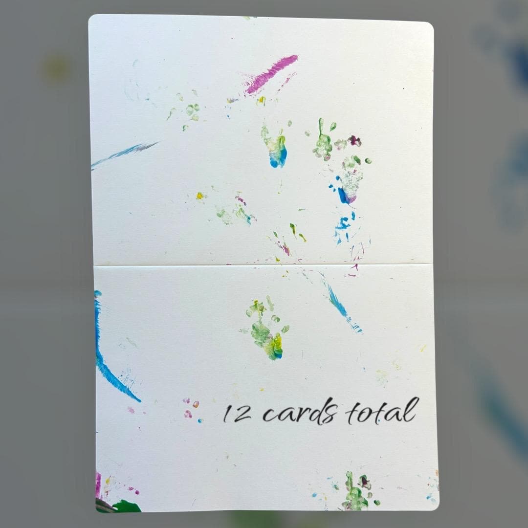 Rat Paw Painting - 12 Blank Rat Greeting Card Set