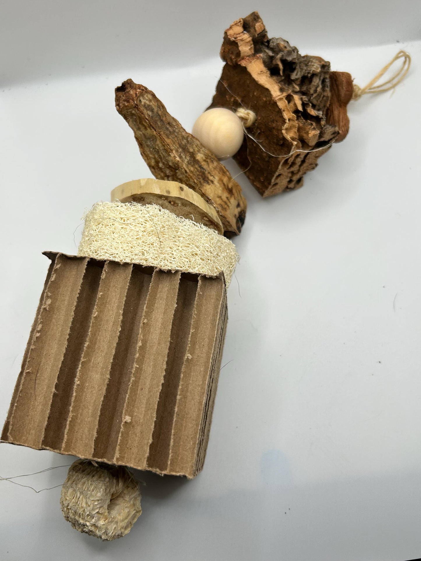XL Small Animal Enrichment Toy: Natural Chew, Cork, Loofah