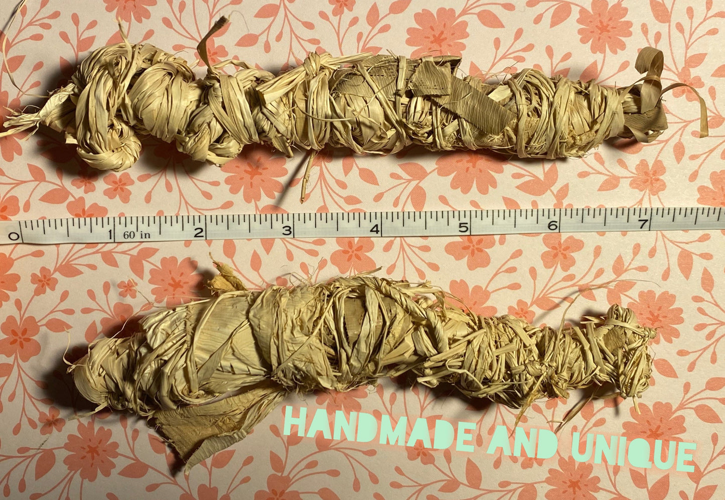 Natural Raffia Small Animal Toy: Braided Enrichment Chew Stick (4")