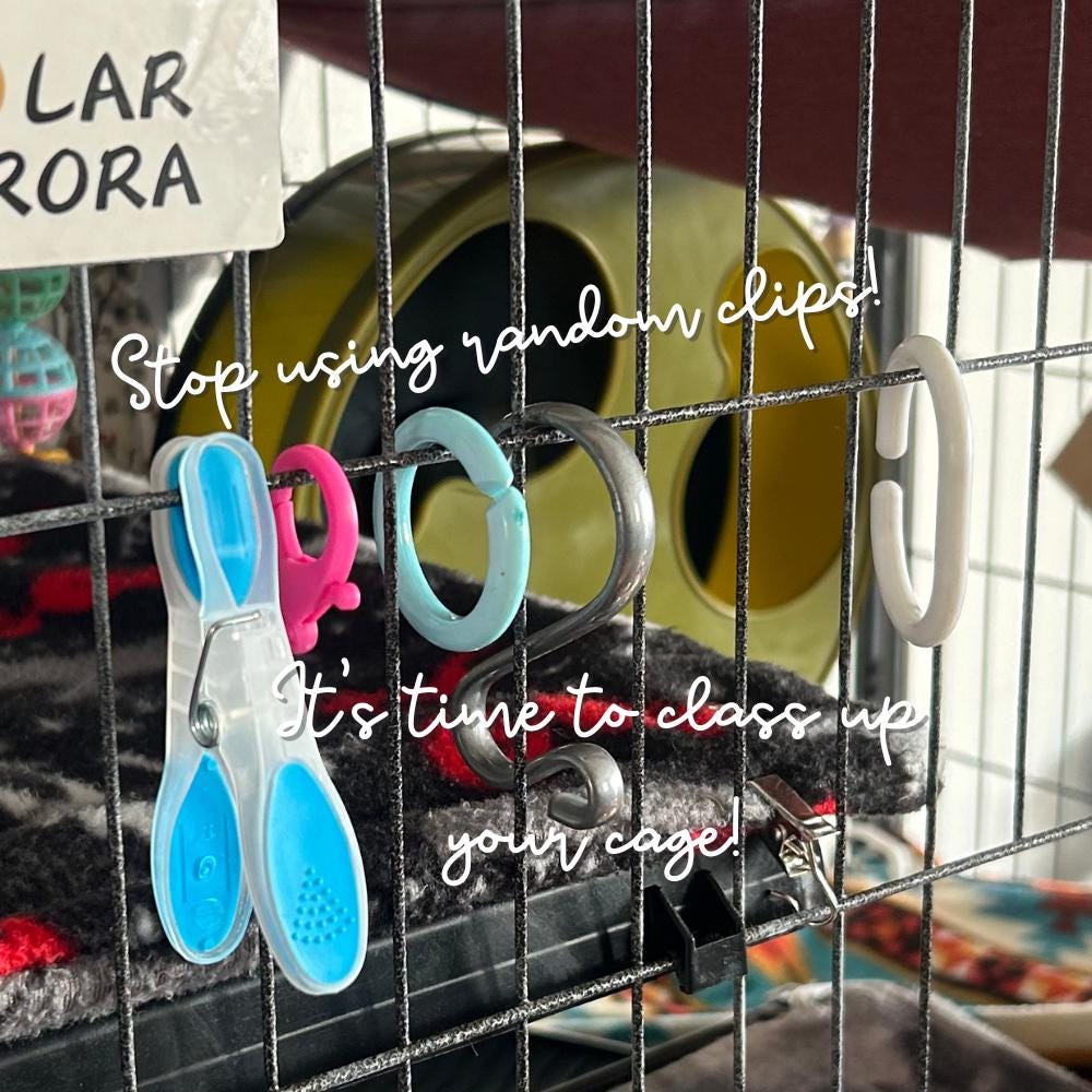 Metal Cage Attachment Clips for Small Animals - 4 pieces included