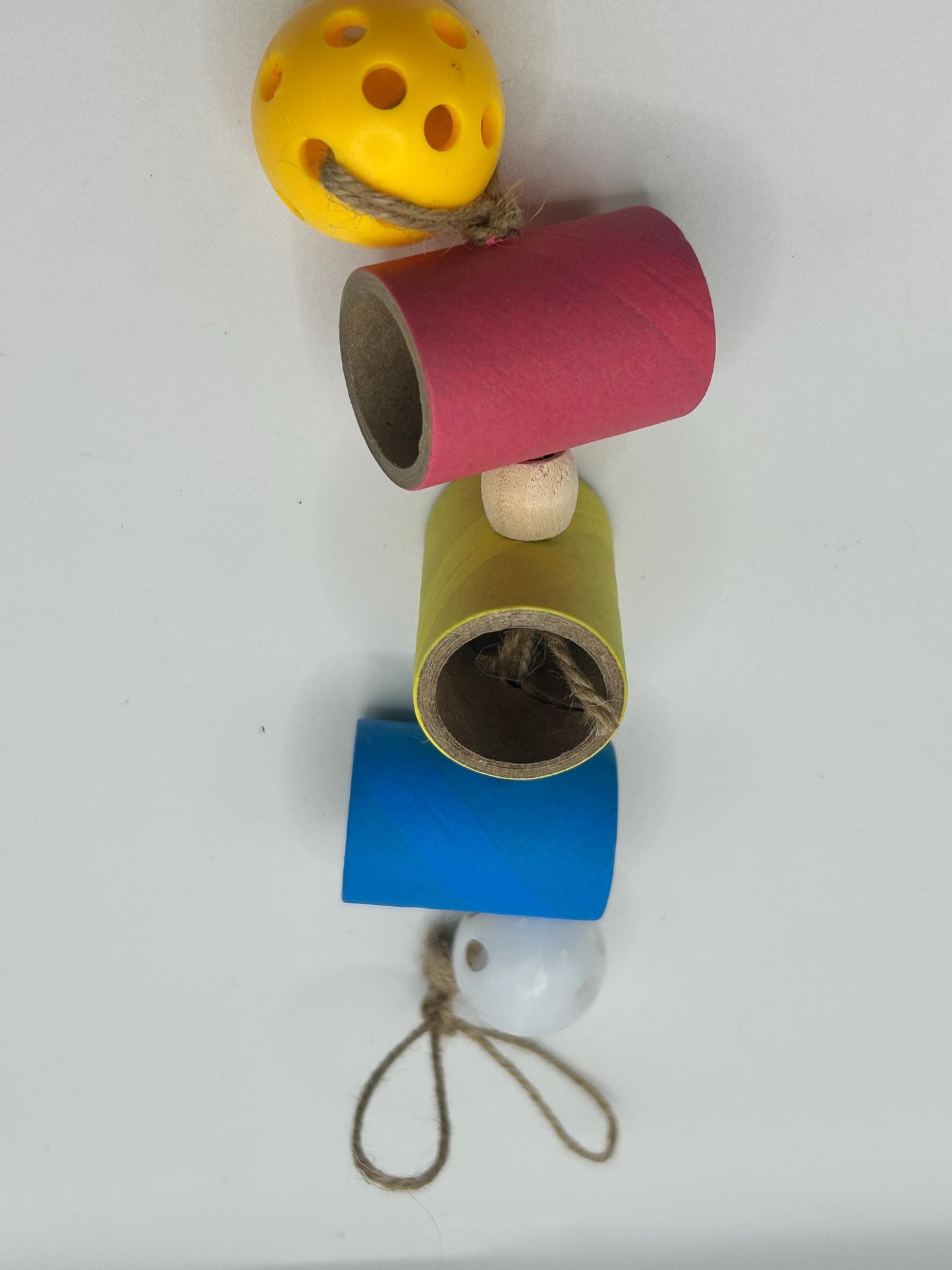 Mini Mouse Chew Toy: Natural Wood Bead Wiffle Ball Pet Enrichment