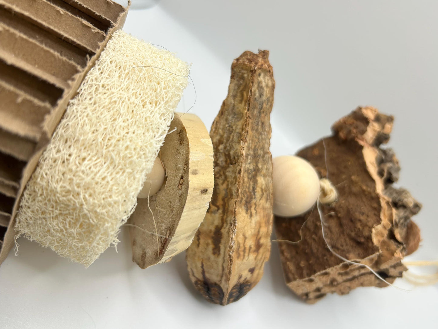 XL Small Animal Enrichment Toy: Natural Chew, Cork, Loofah