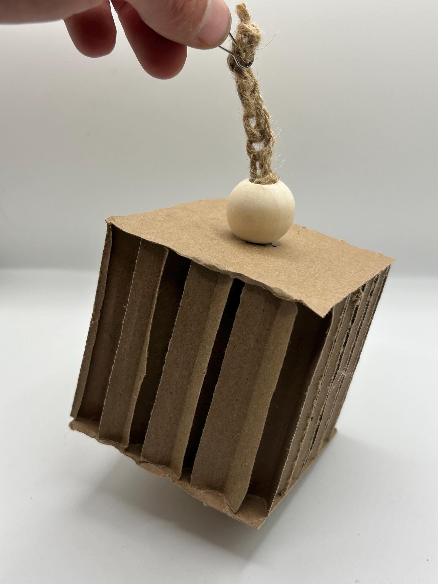 Cardboard Cube Enrichment Toy for Small Animals, natural, safe, hours of fun