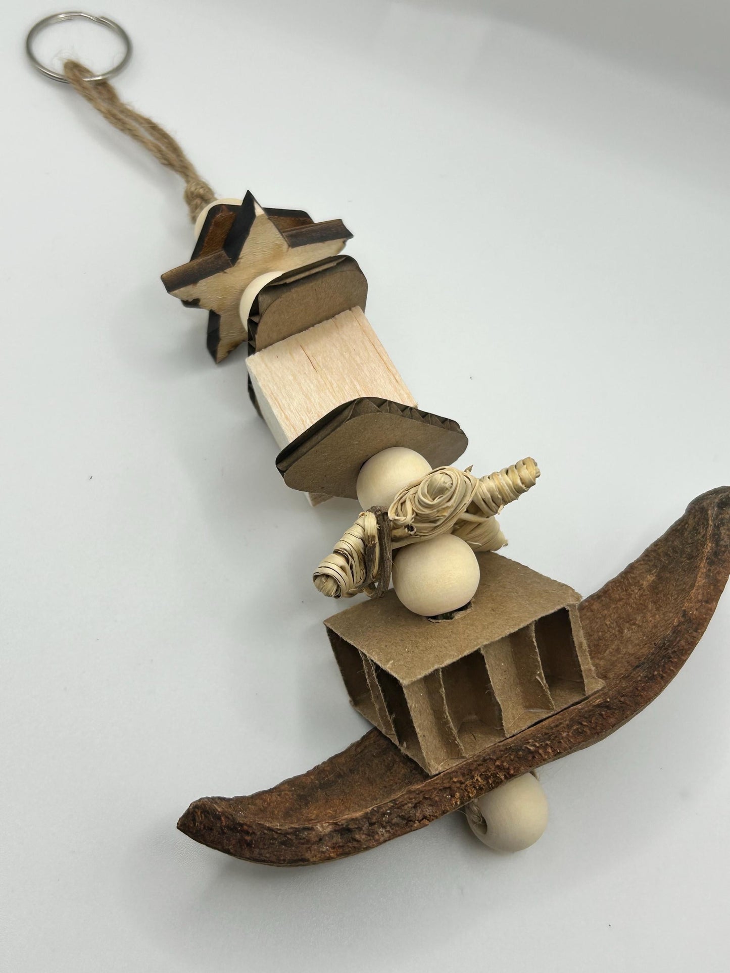 Natural Rat Enrichment Toy: Mahogany Pod, Wood & Leather Chews