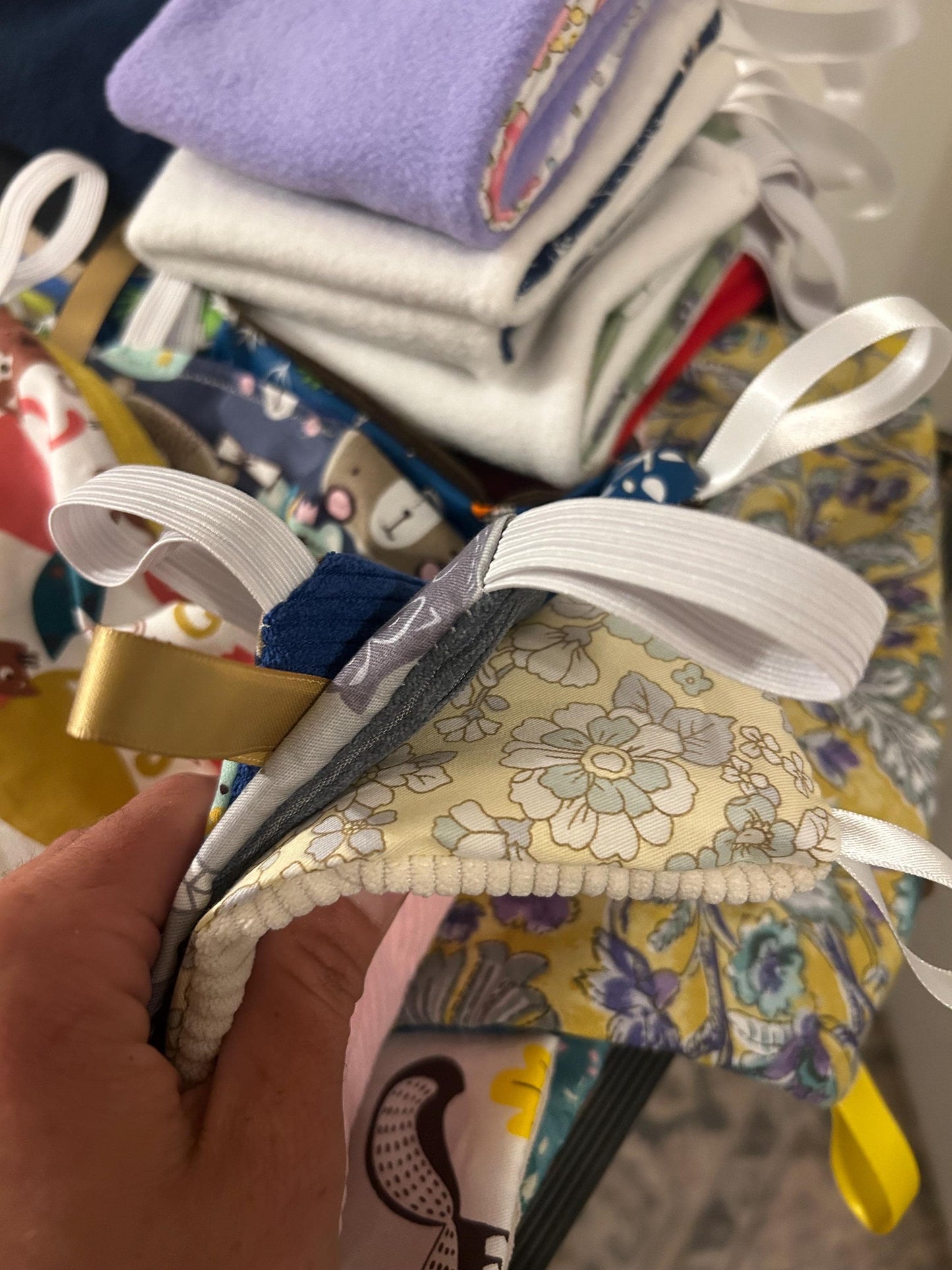 Random Small Animal Hammock - reversible hanging hammock with loops, 9x9 inches