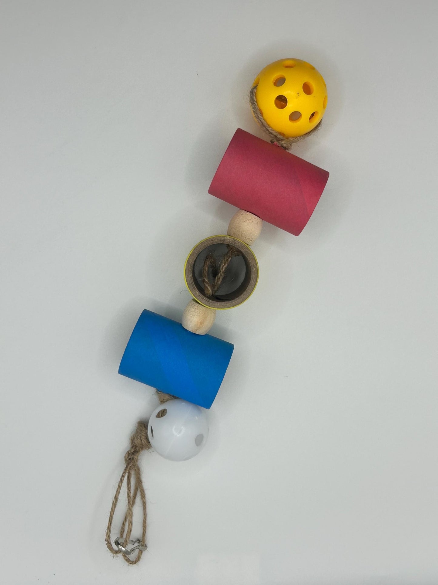Mini Mouse Chew Toy: Natural Wood Bead Wiffle Ball Pet Enrichment