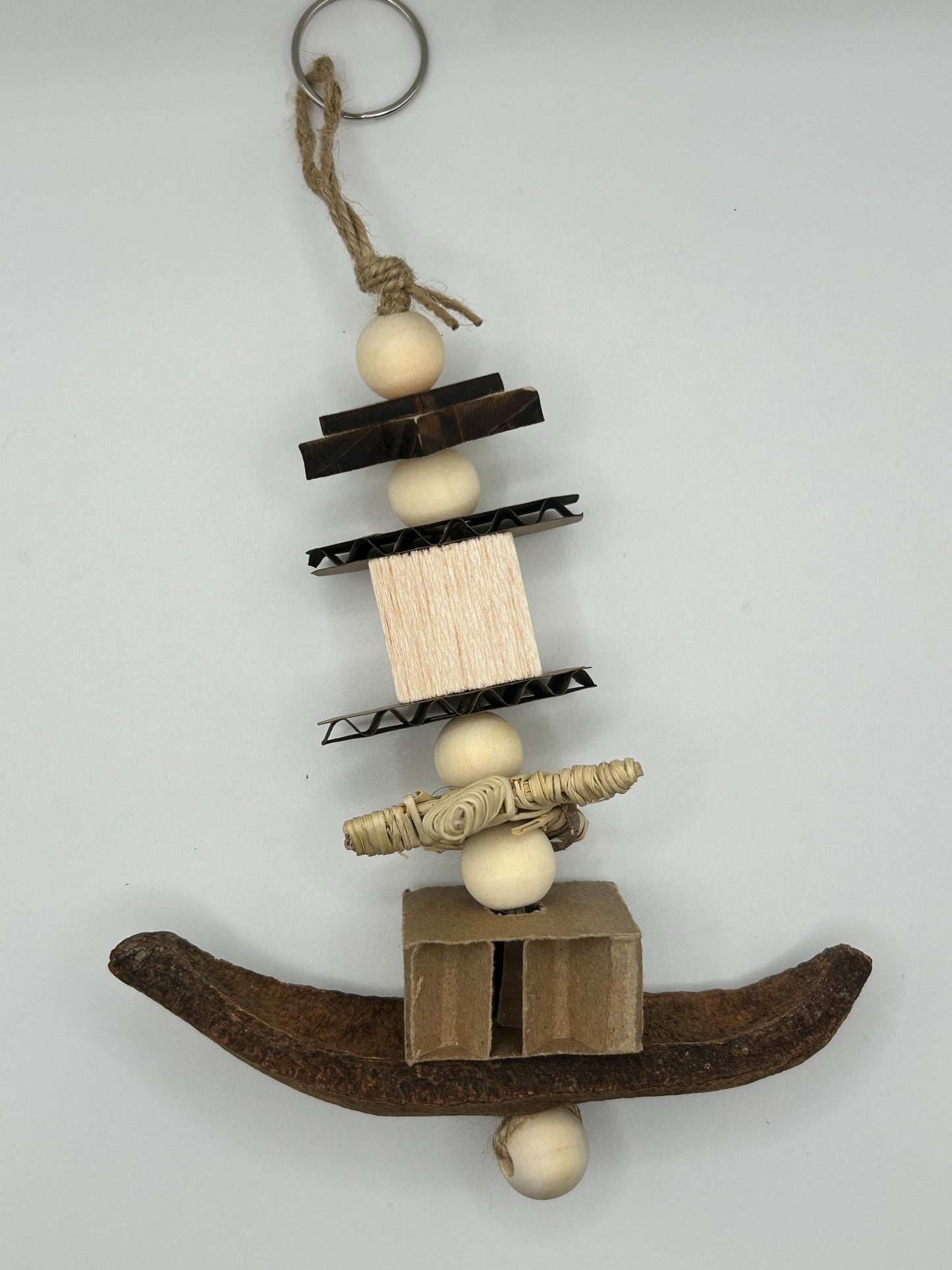 Natural Rat Enrichment Toy: Mahogany Pod, Wood & Leather Chews