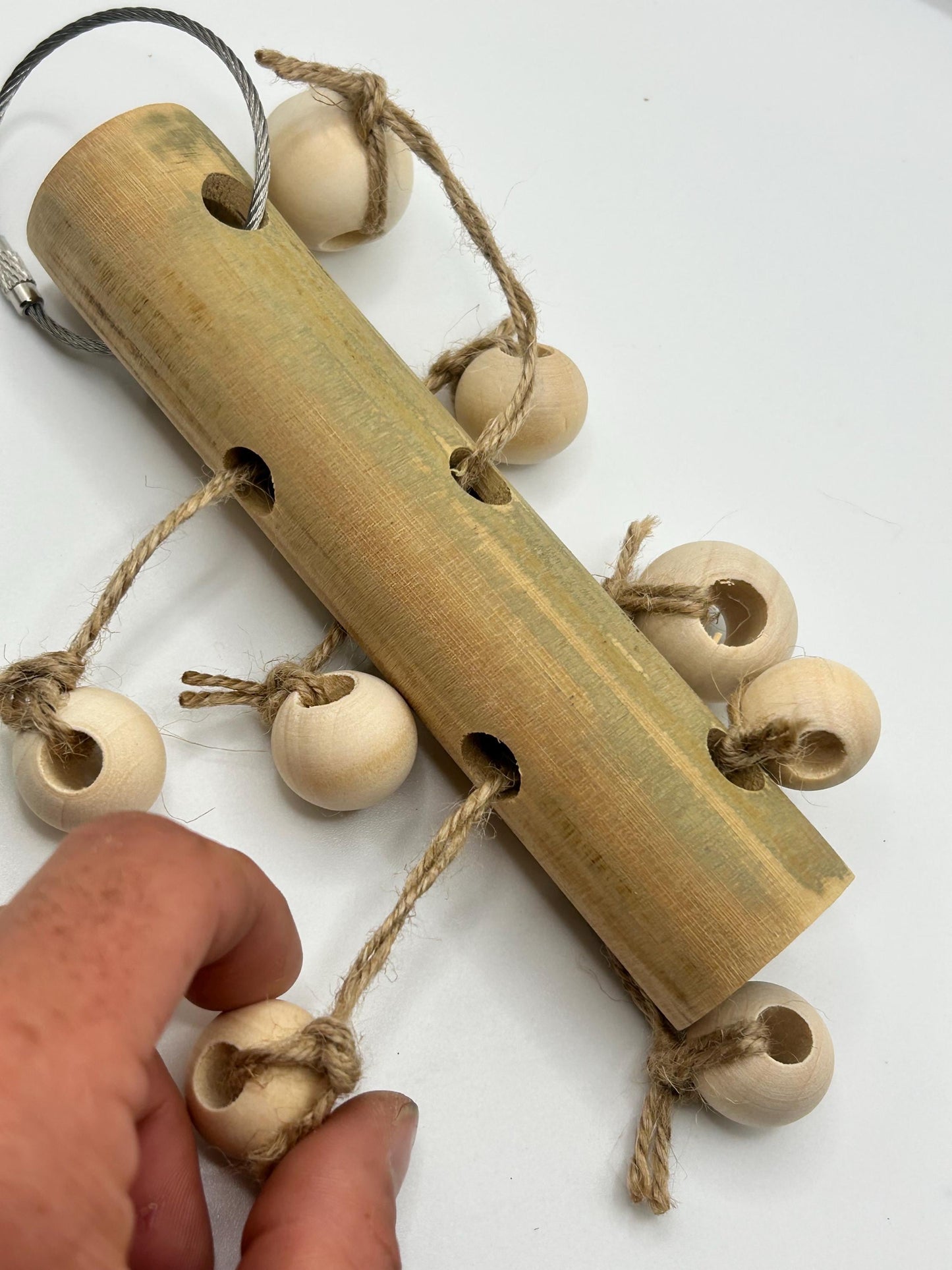 Bamboo Wood Chew Toy for Small Animals - naturally makes noise, enrichment item