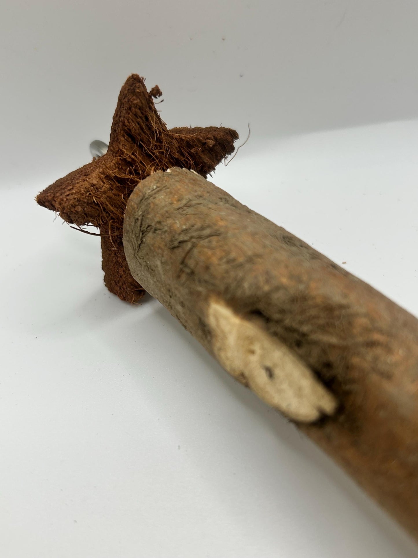 Handmade Sola Wood Small Animal Toy: Rat Enrichment with Stainless Steel Skewer