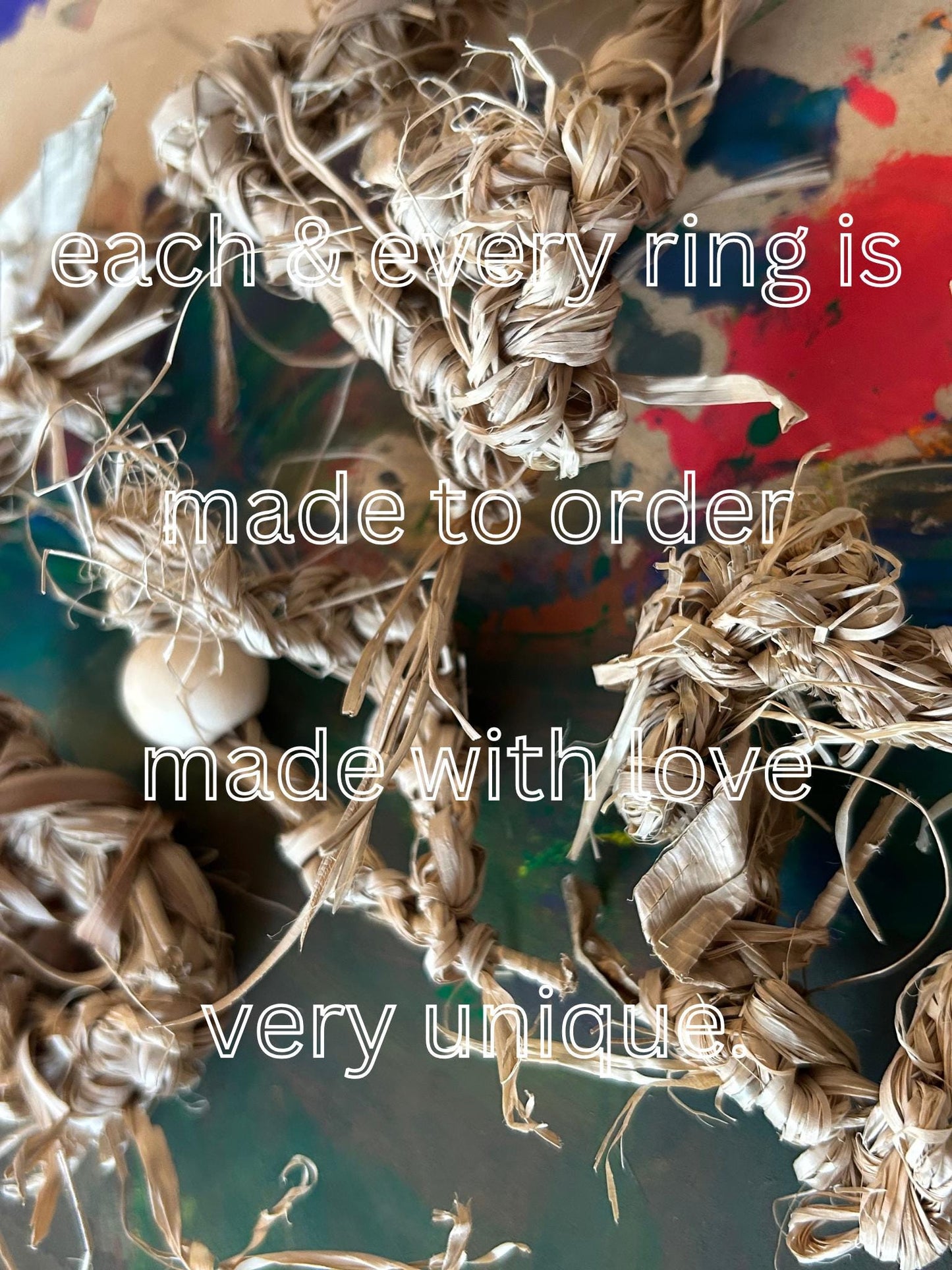 Handmade Raffia Rings for Small Animals: Enrichment Toy (Set of 5)