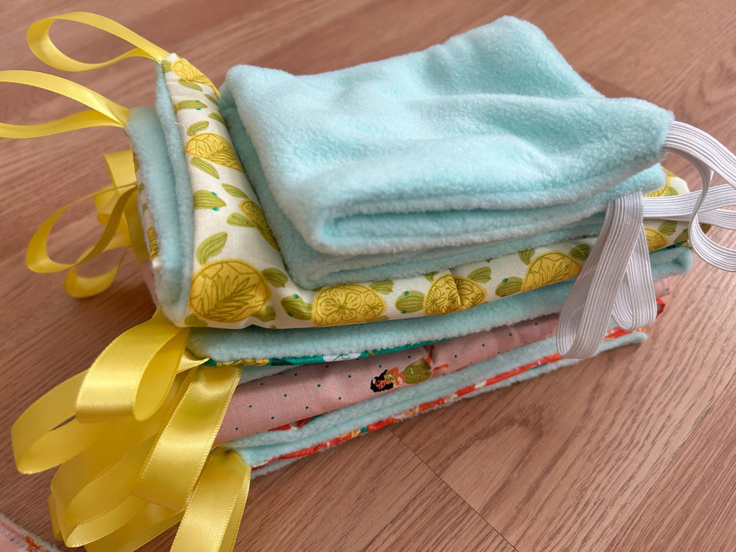 Reversible Fleece Cage Liner Set: Small Animal Hammock, "Summer Vibes" 17x10