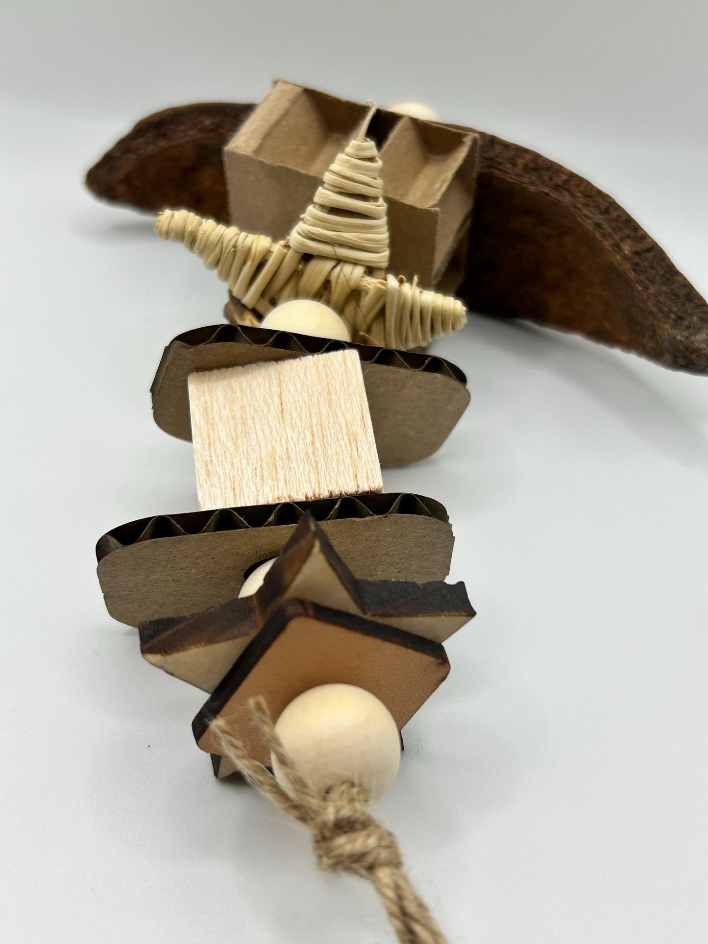 Natural Rat Enrichment Toy: Mahogany Pod, Wood & Leather Chews