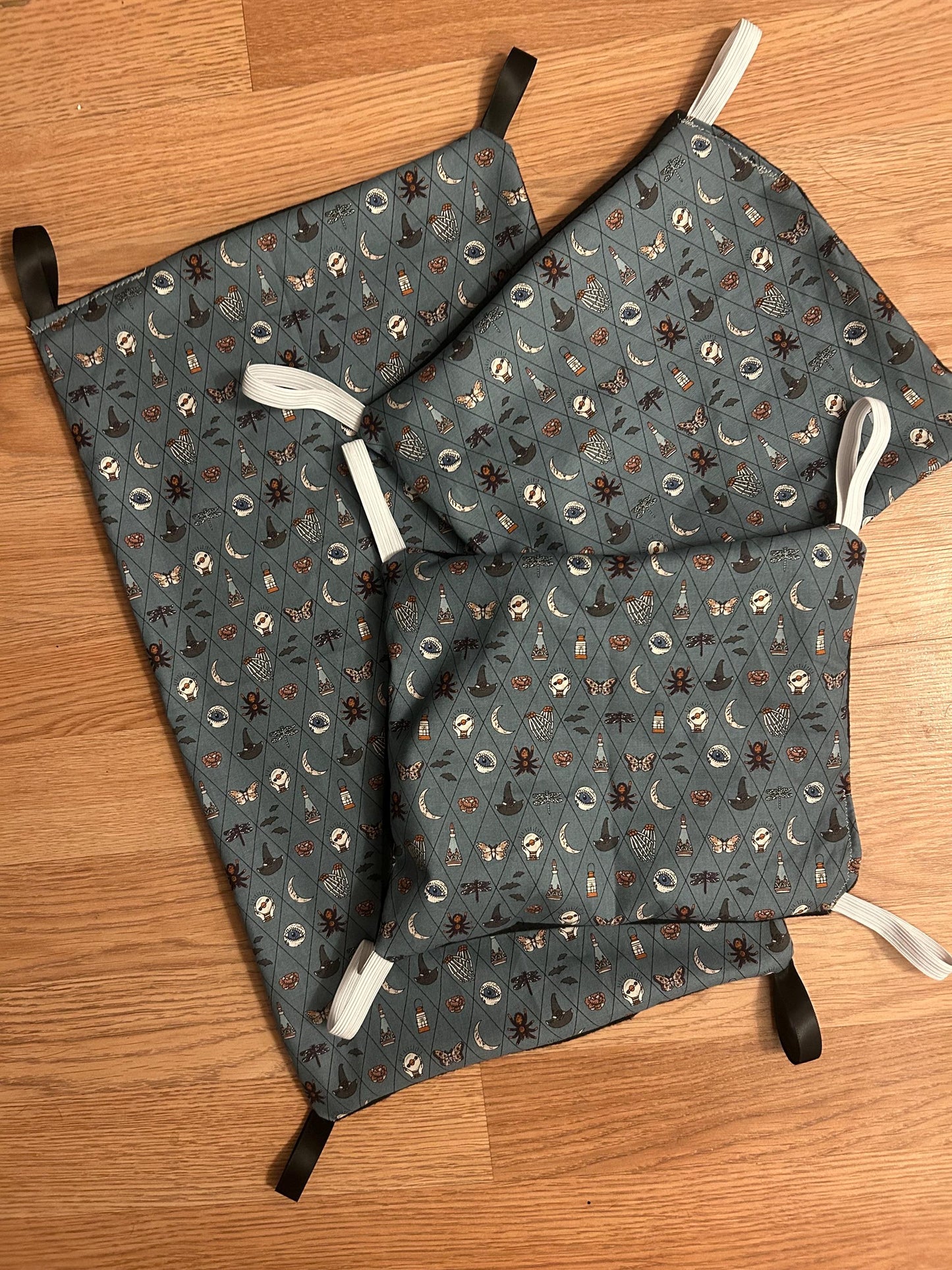 Halloween Hammocks and Tray Liner Set for Small Animals like Rats, easy loops included