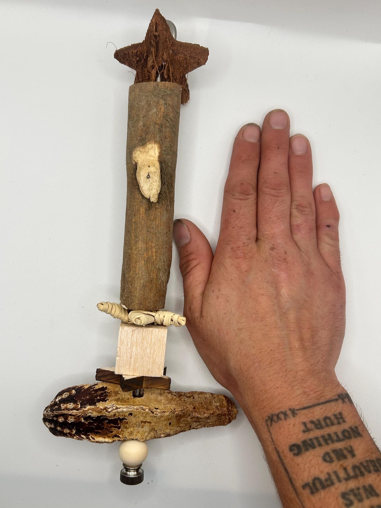 Handmade Sola Wood Small Animal Toy: Rat Enrichment with Stainless Steel Skewer