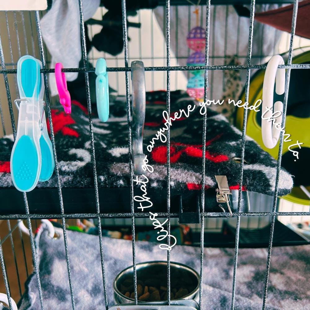 Metal Cage Attachment Clips for Small Animals - 4 pieces included