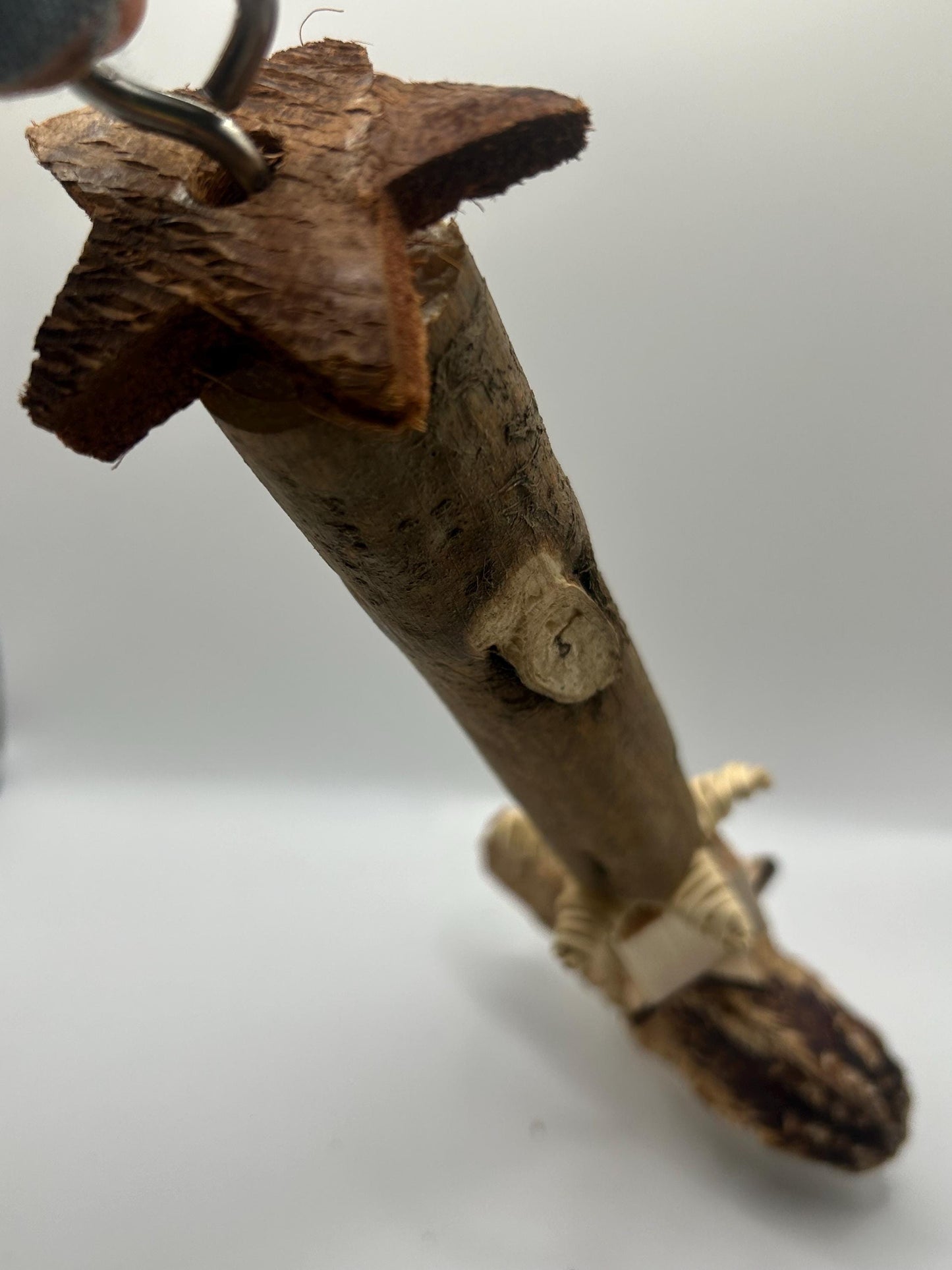 Handmade Sola Wood Small Animal Toy: Rat Enrichment with Stainless Steel Skewer