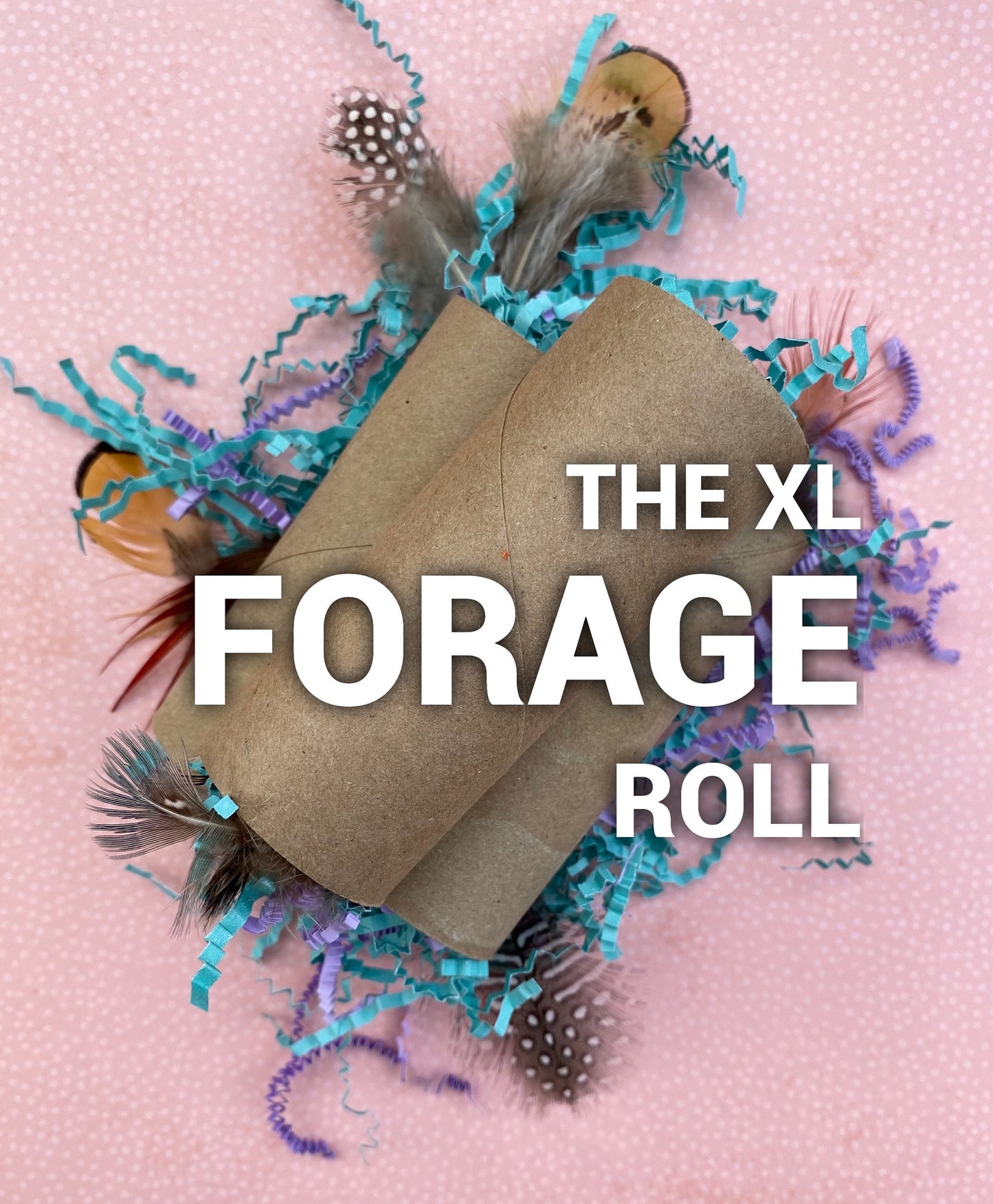 XL Rat Forage Roll Toy: Boredom Buster with Feathers