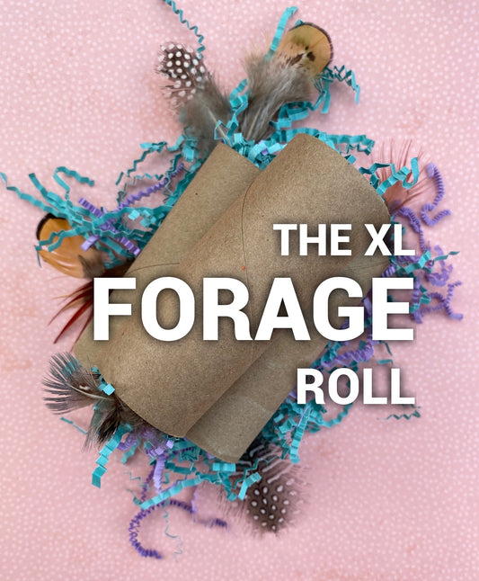 XL Rat Forage Roll Toy: Boredom Buster with Feathers