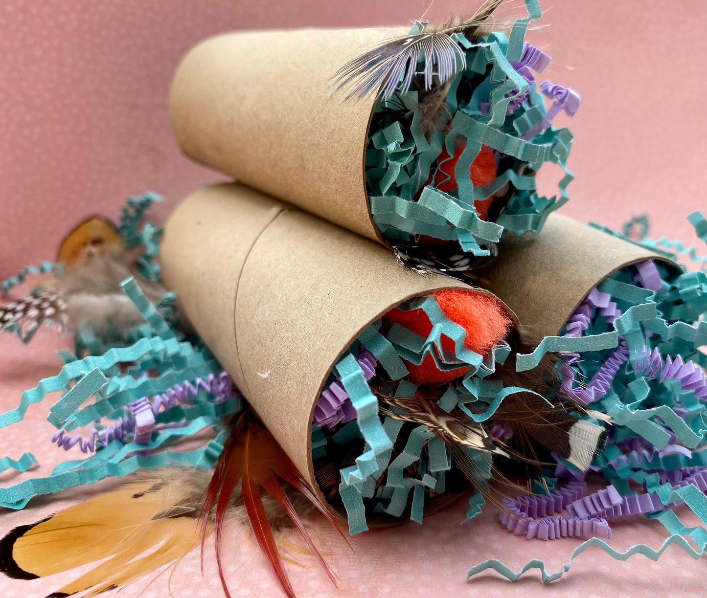 XL Rat Forage Roll Toy: Boredom Buster with Feathers