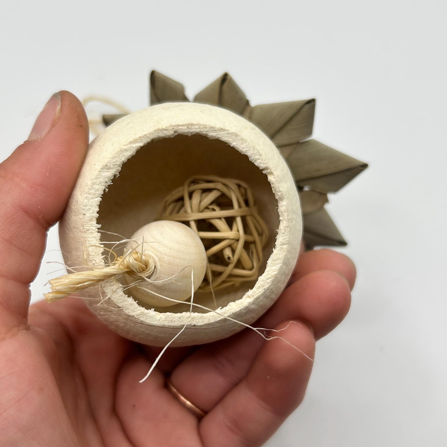 Natural Small Animal Pod Toy with Vine Ball: Enrichment & Boredom Breaker