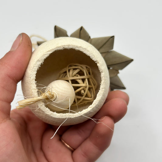 Natural Small Animal Pod Toy with Vine Ball: Enrichment & Boredom Breaker