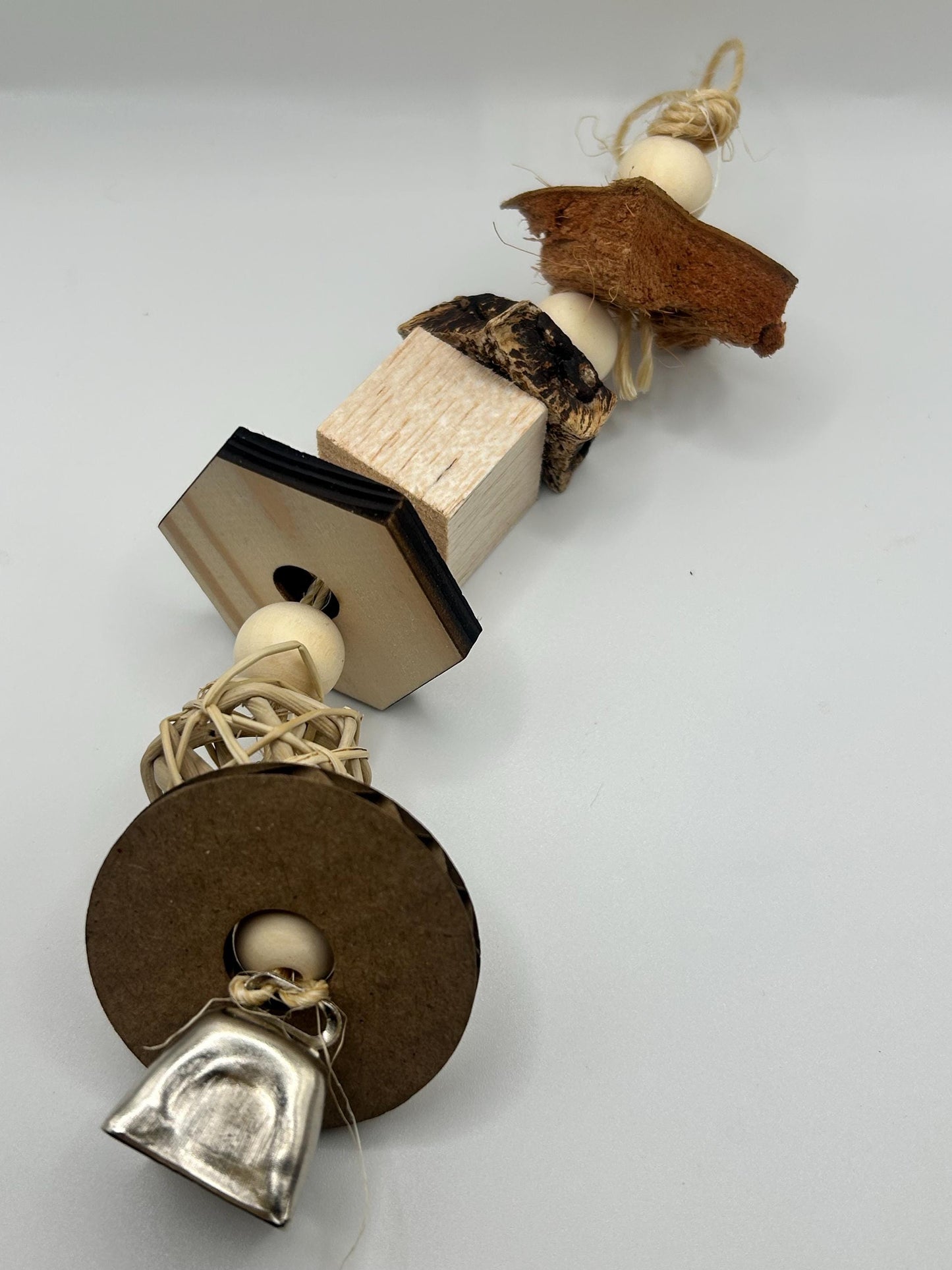 Natural Small Animal Toy, enrichment toy, boredom breaker with bell