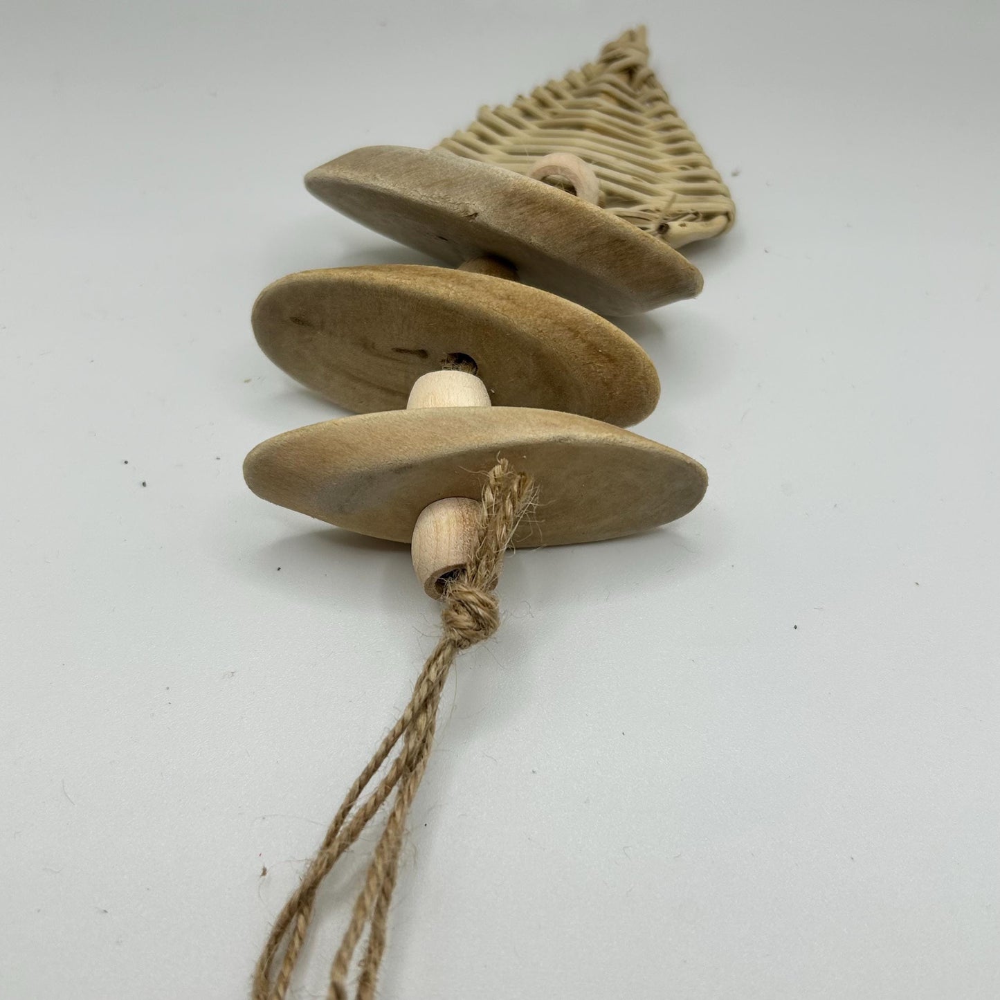 Natural Small Animal Toy, Driftwood Chew Toy with Vine Heart & Wood Beads