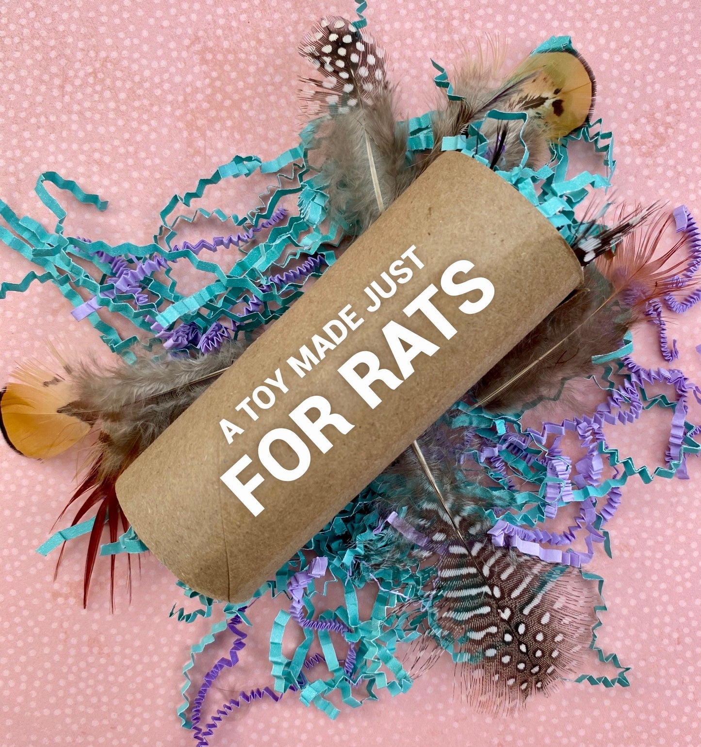 XL Rat Forage Roll Toy: Boredom Buster with Feathers